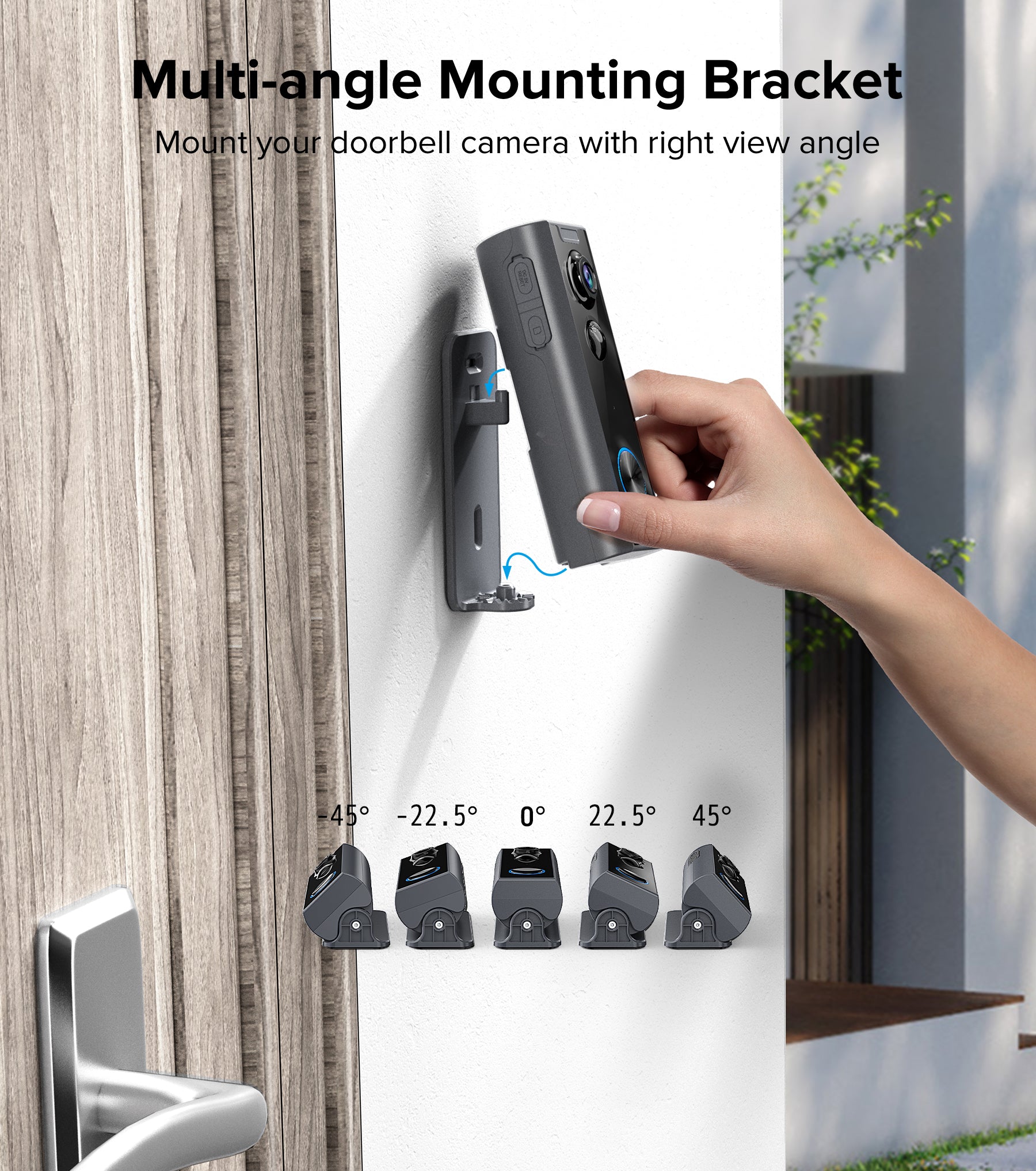 Ankway 2.4GHz Wifi Video Doorbell With Camera - 2K FHD Camera With Chime, PIR Detection, Night Vision, 2-Way Audio, Multi-Angle Mounting Bracket, Waterproof, Battery Powered, SD & Cloud Storage