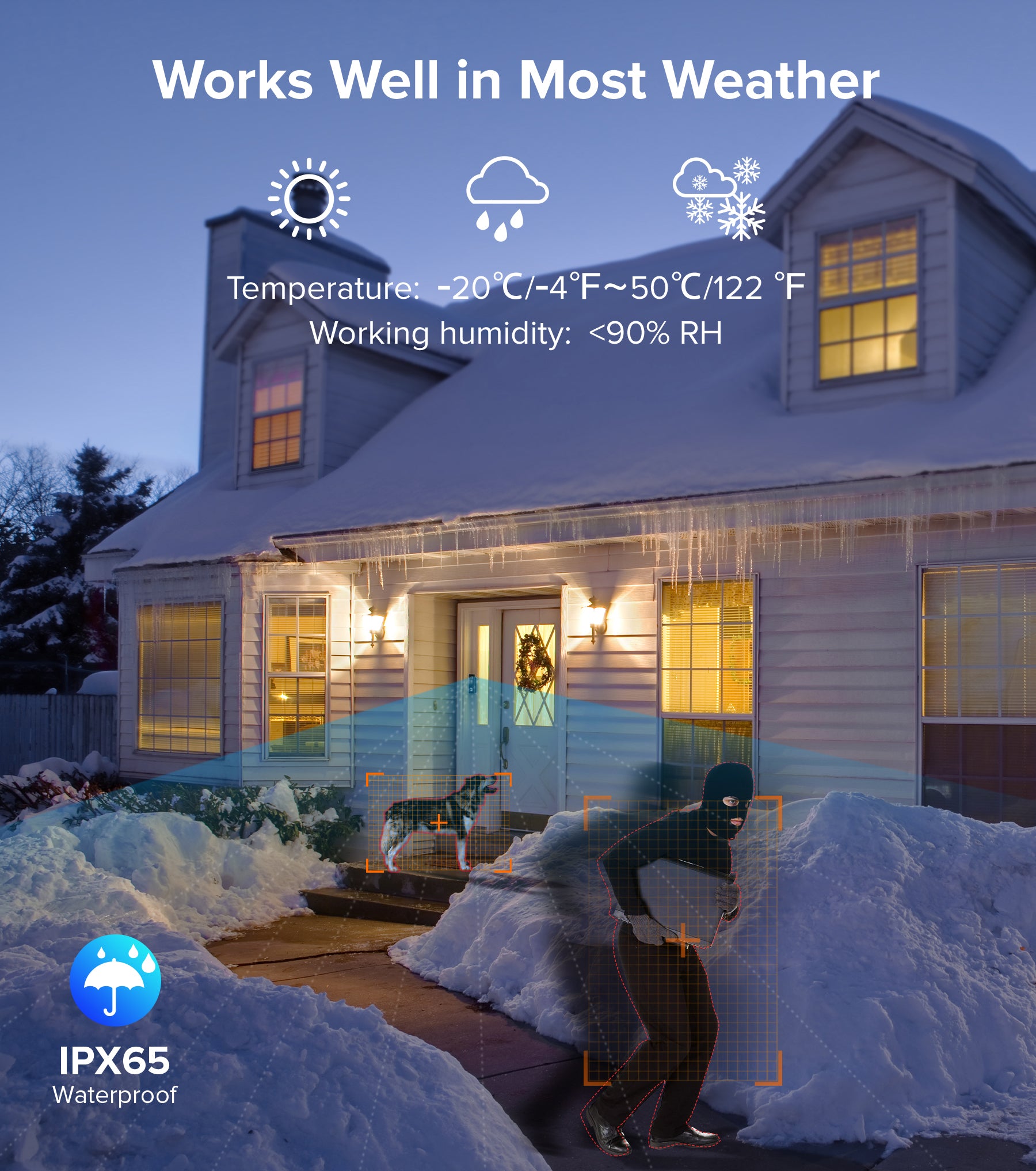 Ankway 2.4GHz Wifi Video Doorbell With Camera - 2K FHD Camera With Chime, PIR Detection, Night Vision, 2-Way Audio, Multi-Angle Mounting Bracket, Waterproof, Battery Powered, SD & Cloud Storage