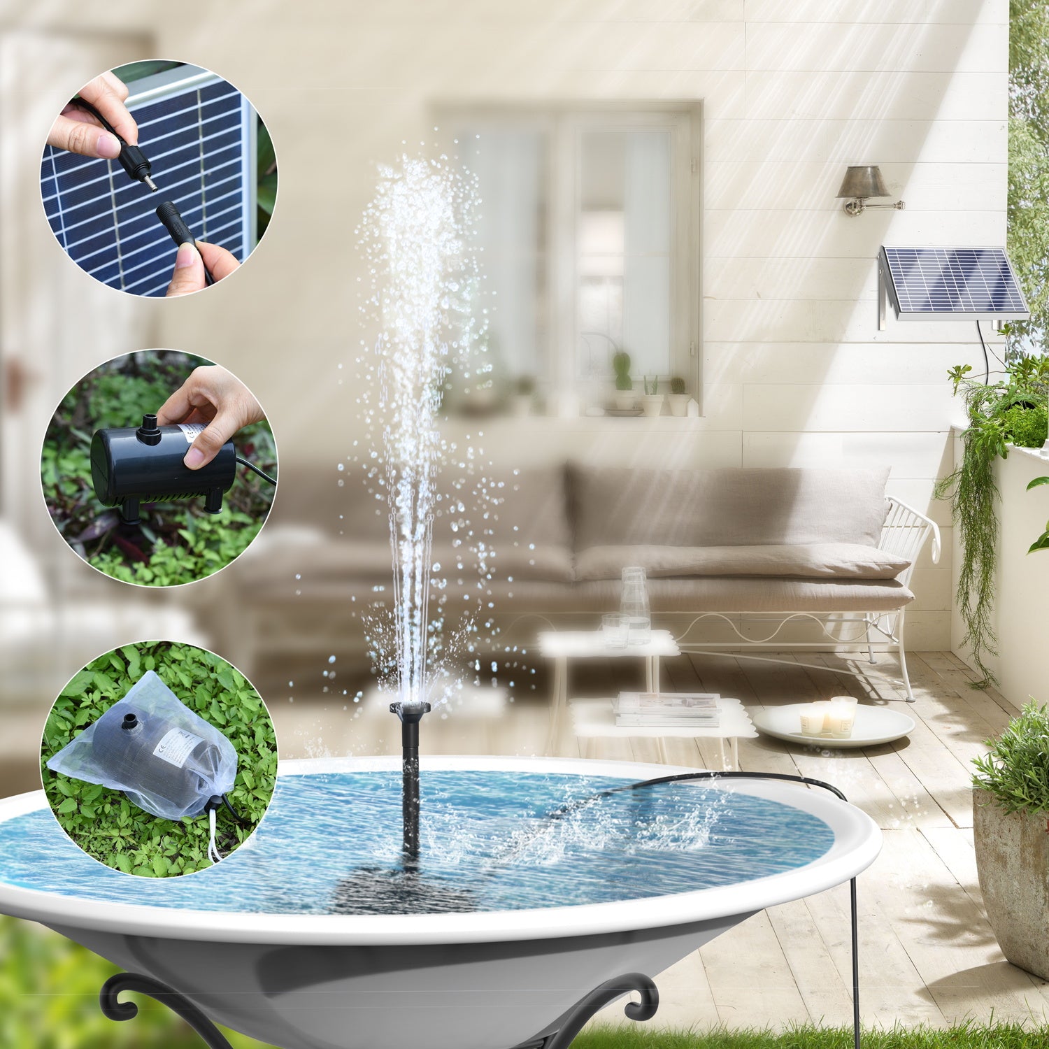 10W Solar Fountain Pump with Solar Panel Outdoor Fountain Pump Kit for –  ankway