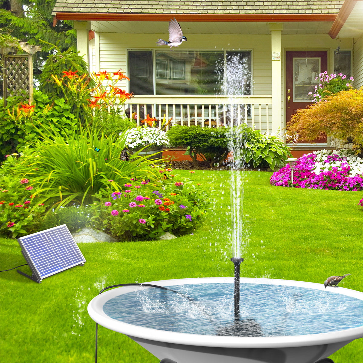 10W Solar Fountain Pump with Solar Panel Outdoor Fountain Pump Kit for Small Pond