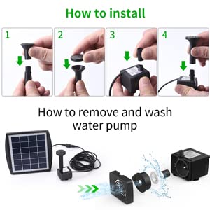 Ankway Solar Water Fountain Pump 2 Pack Solar Powered Pump Kit