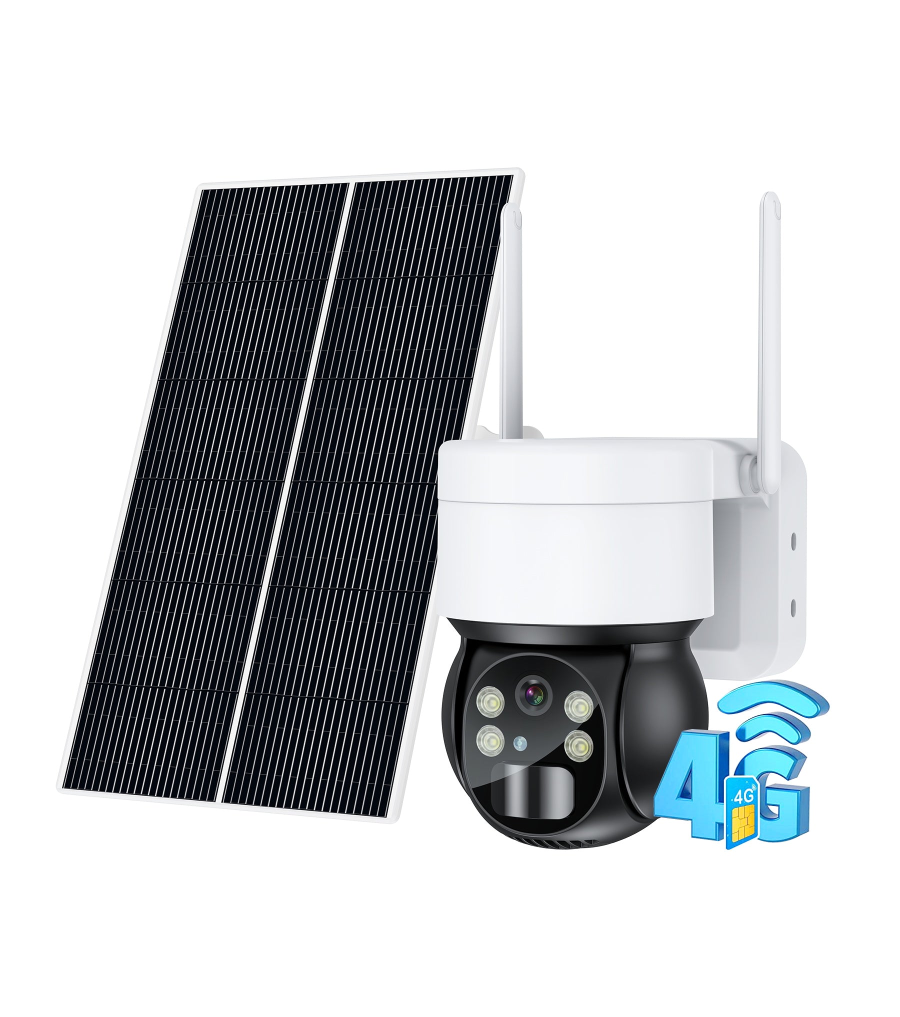 Ankway 4G LTE Surveillance Camera Outdoor Battery with SIM Card, 2K Wireless Surveillance Camera Solar with Colour Night Vision, PIR Person Detection, Siren/White Light Alarm, 355°/90° Pan Tilt, 2-Way