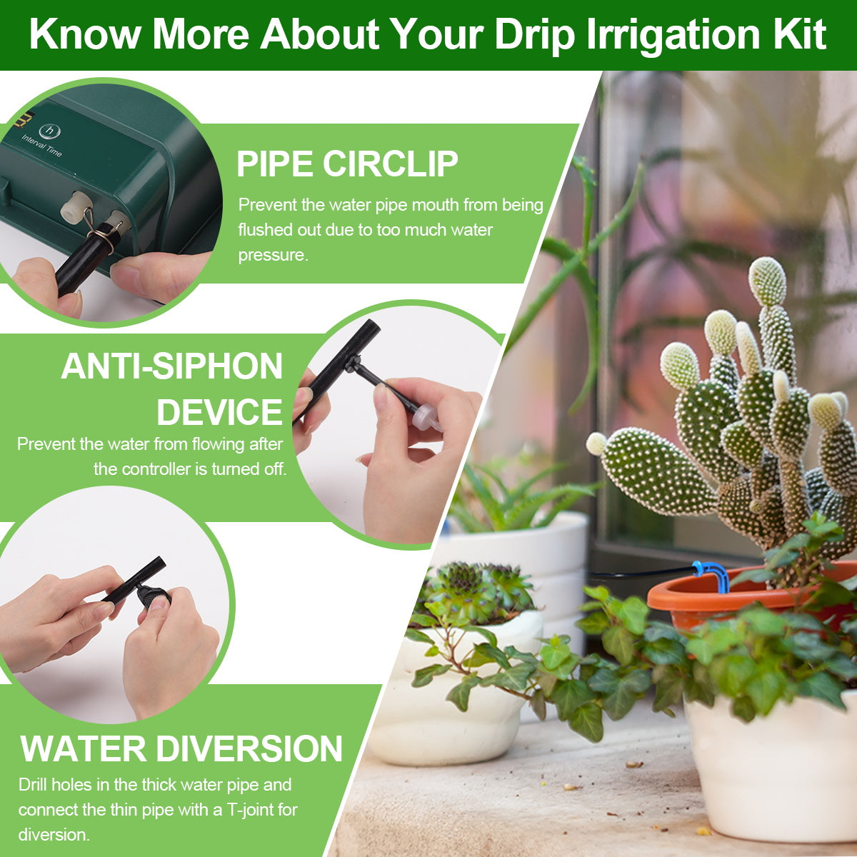 Solar-Powered Drip Irrigation Kit for Effortless Gardening | Multi-Timing Modes | Supports 30 Pots