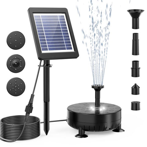 Ankway 3.5W Solar Fountain Pump Kit, DIY Outdoor Floating Water Pump with 7 Nozzles for Bird Bath Ponds Garden