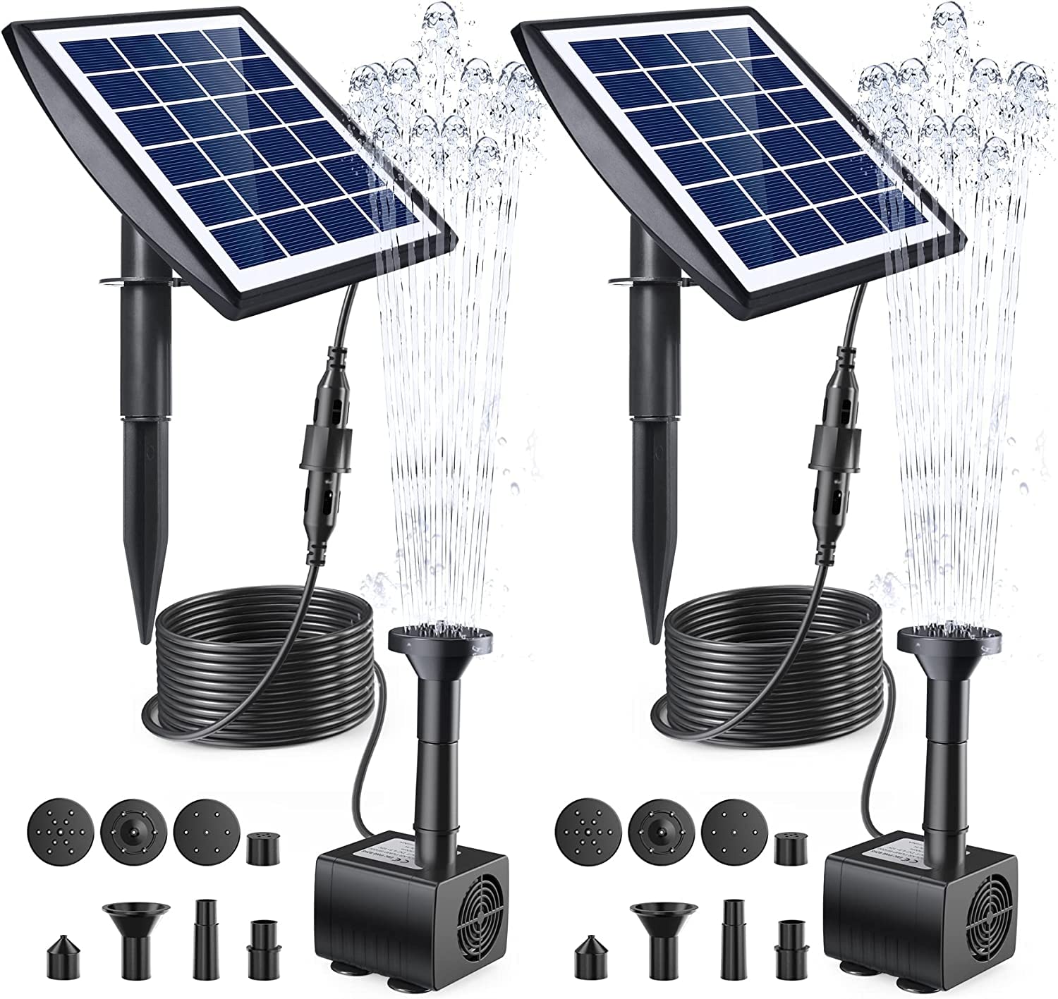 Ankway Solar Water Fountain Pump 2 Pack Solar Powered Pump Kit